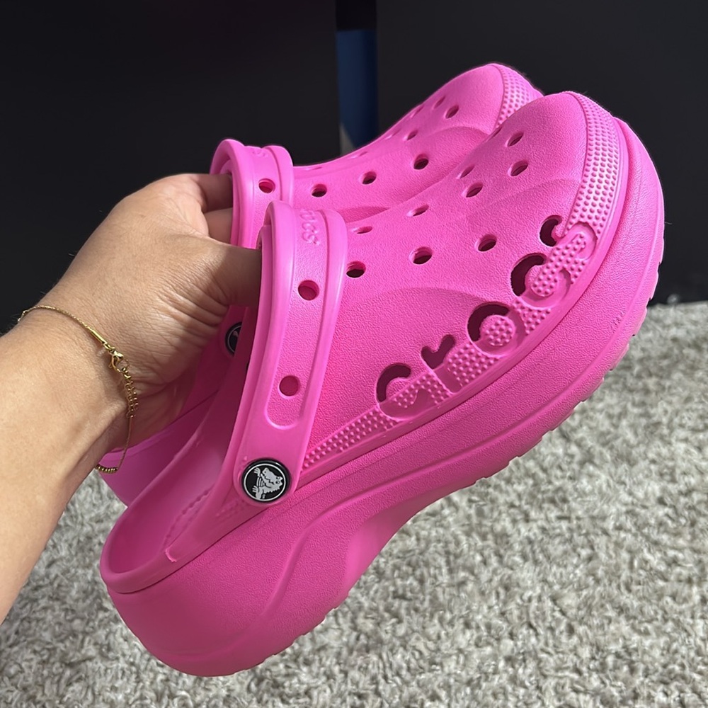 Women’s Pink Platform Crocs size 8